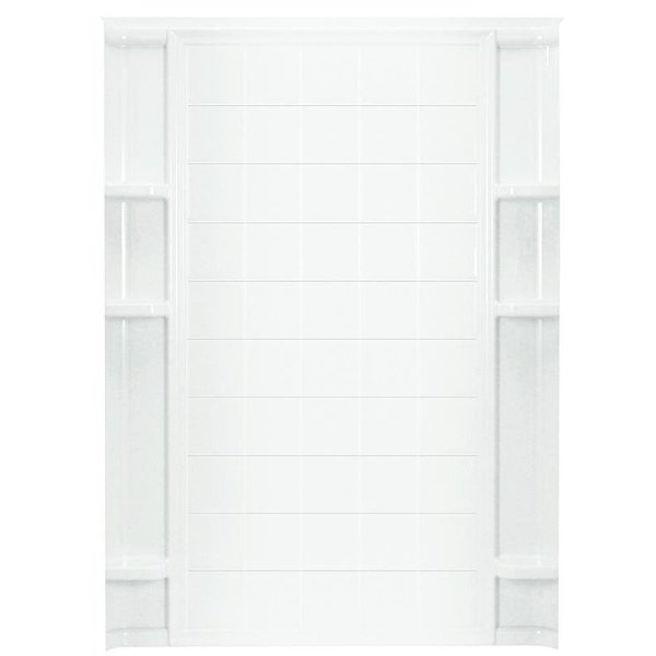 Sterling Ensemble Shower Back Wall, 7212 in L, 60 in W, Vikrell, HighGloss, Alcove Installation, White 72132100-0